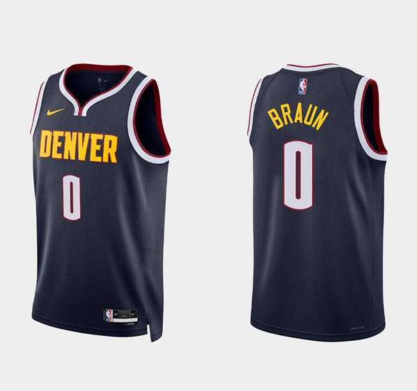 Men%27s Denver Nuggets #0 Christian Braun Navy 2022 Icon Edition Stitched Jersey Dzhi->cleveland cavaliers->NBA Jersey